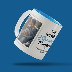 Greatest Boyfriend 2 Photo Two-Tone Coffee Mug