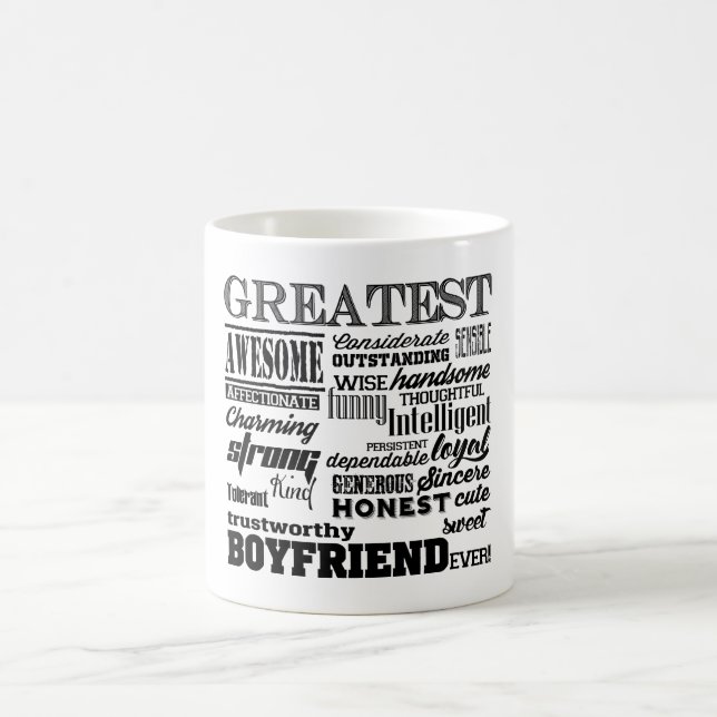 Greatest boyfriend ever sweet personalised coffee mug (Center)