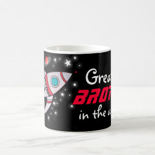 "Greatest BROTHER in the universe" black / red mug