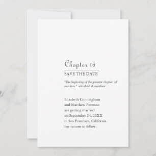 Greatest Chapter Of Our Lives   Book Format Save The Date