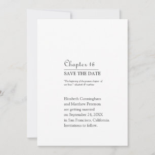 Greatest Chapter Of Our Lives   Wedding Save The Date