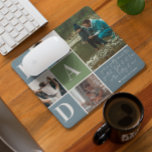 Greatest Dad | Colour Block Photo Collage Mouse Mat<br><div class="desc">Modern striped blue and green colour block 4 photo collage. Featuring "DAD" written in a trendy grid layout with sweet hand written message and room for names and/or year. These are Father’s Day gifts that are perfect for any dad. A gift that he will treasure for a lifetime! Can be...</div>