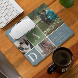 Greatest Dad   Colour Block Photo Collage Mouse Mat