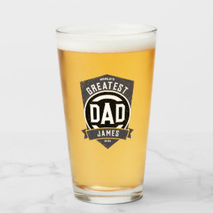 Greatest Dad Ever Modern Father's Day Gift Glass