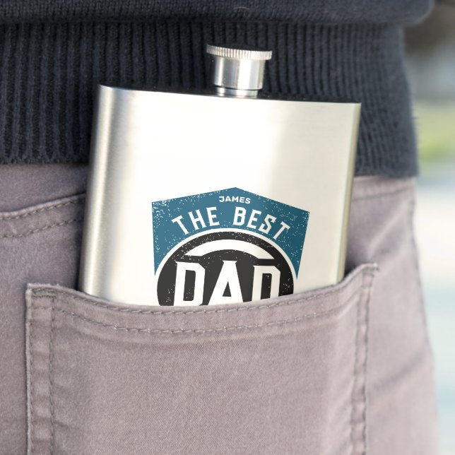 Greatest Dad Ever Modern Father's Day Gift Hip Flask (In Situ)
