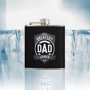 Greatest Dad Ever Modern Father's Day Gift Hip Flask