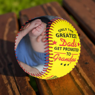 Greatest Dads Promoted to Grandpa Custom Photo Softball