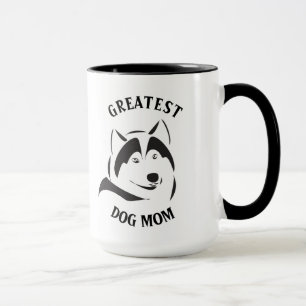Greatest Dog Mum Black Dog Illustration Mug