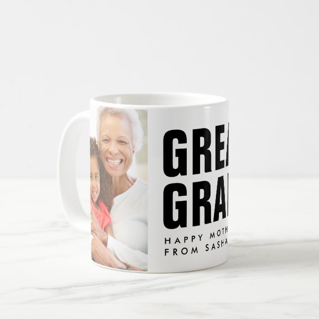 Greatest. Grandma. Mother's Day Photo Coffee Mug (Front Left)