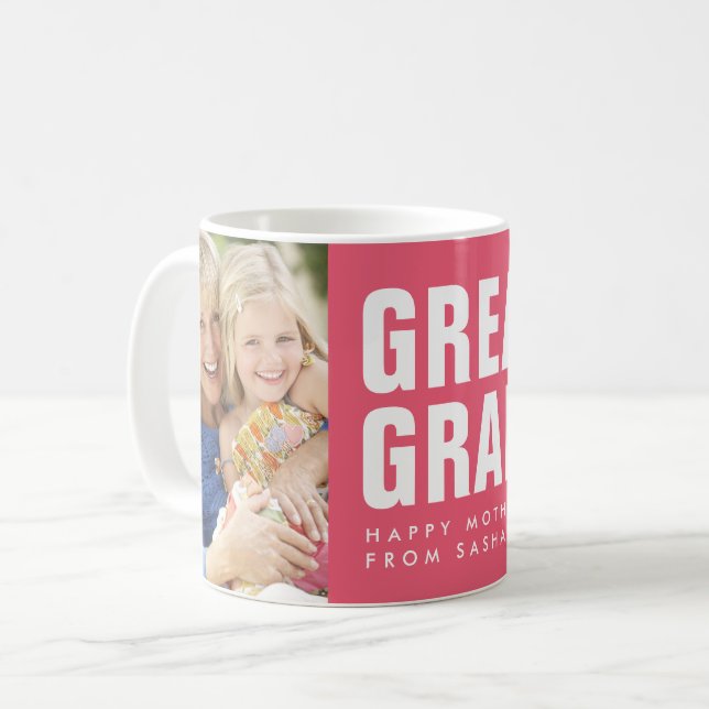 Greatest. Grandma. Mother's Day Photo Coffee Mug (Front Left)