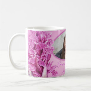 Greatest Grandma pink orchid "own photo" mug