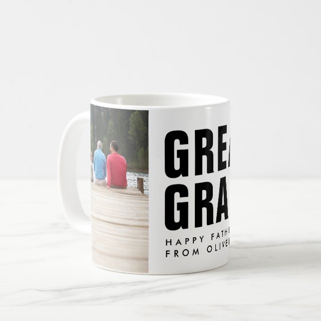 Greatest. Grandpa. Father's Day Photo Coffee Mug (Front Left)
