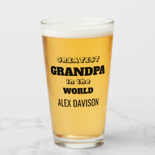 Greatest Grandpa In World Name Glass