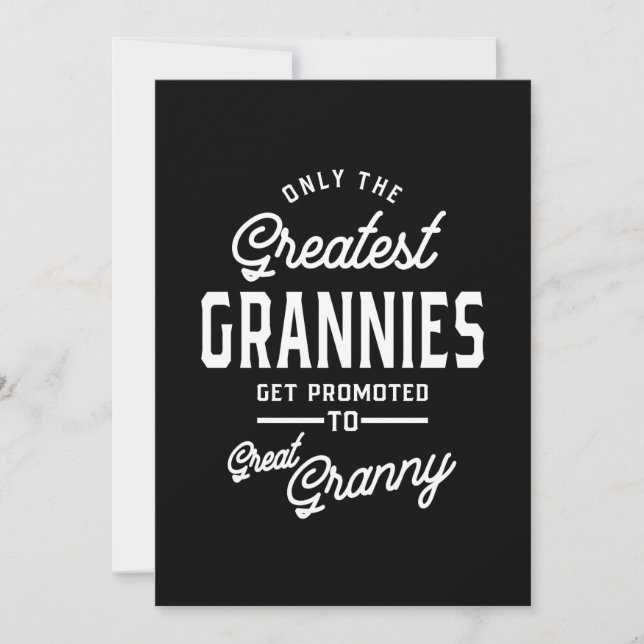Greatest Grannies Get Promoted To Granny Thank You Card (Front)