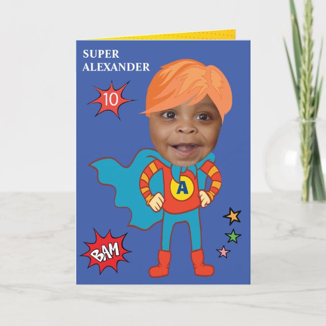 Greatest Kid Superhero Awesome Comic Birthday  Card (Front)