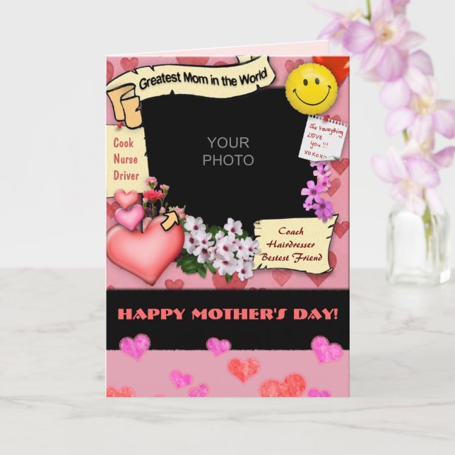 Greatest Mum Ever customisable PhotoCard Card (Orchid)
