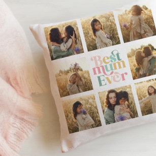 Greatest Mum multi photo colourful elegant stylish Cushion