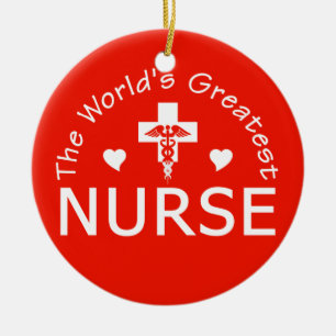 Greatest Nurse ornament, customize Ceramic Tree Decoration