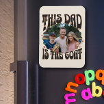 Greatest of All Time Goat Dad Photo Magnet<br><div class="desc">Photo gift for dad from his children or child to let him know he's the Greatest Of All Time! Fun retro design with trendy freeform typography, love hearts and vintage colour palette. Use the personalisation template to add your photo and adjust to perfection and then, feel free to change the...</div>