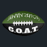 Greatest Of All Time GOAT football player gift American Football<br><div class="desc">Greatest Of All Time GOAT football player gift. Available in normal full size or mini. Add your own personalised name or quote. Customisable colours for your favourite team. Personalised game ball for son, grandson, nephew, cousin, little brother, friend, family, grandchildren, teen, teenager, dad, trainer, players, fans, coworker, boss, children etc....</div>