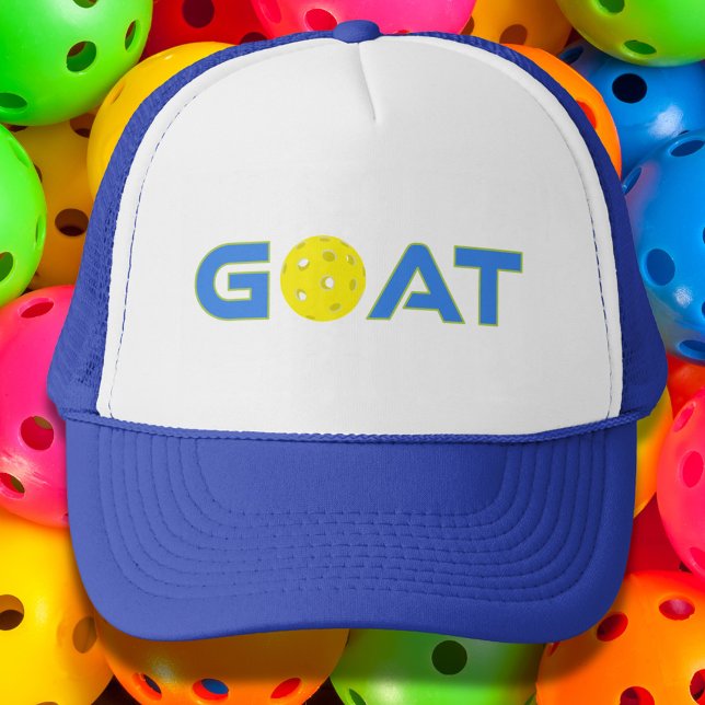 Greatest of All Time GOAT Pickleball Trucker Hat (Funny GOAT Pickleball hat. Greatest of all time pickleball player)