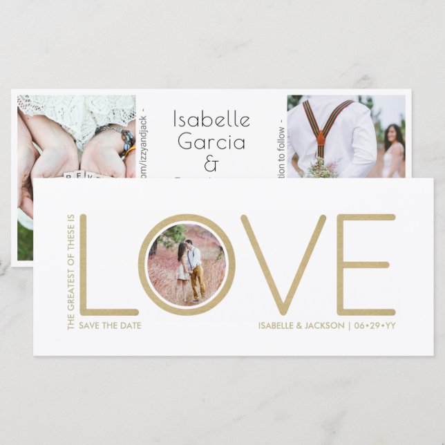 Greatest of These is Love 3 Photo Unique Wedding (Front/Back)