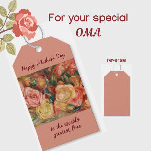 "Greatest Oma" German/Dutch Grandma Mother's Day Gift Tags