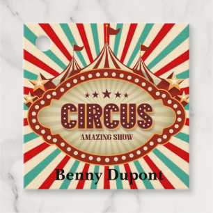 Greatest Show On Earth Circus Kids Birthday Party Favour Tags