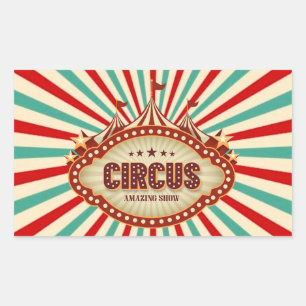 Greatest Show On Earth Circus Kids Birthday Party Rectangular Sticker