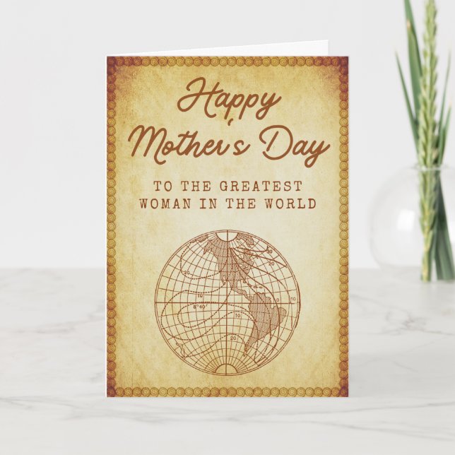 Greatest Woman In The World Mother's Day Card (Front)
