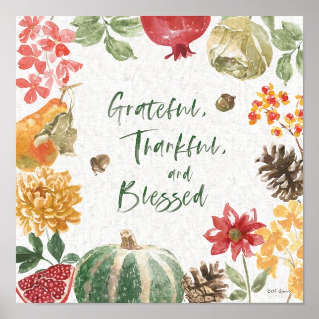Greatful, Thankful, and Blessed Harvest Poster (Front)