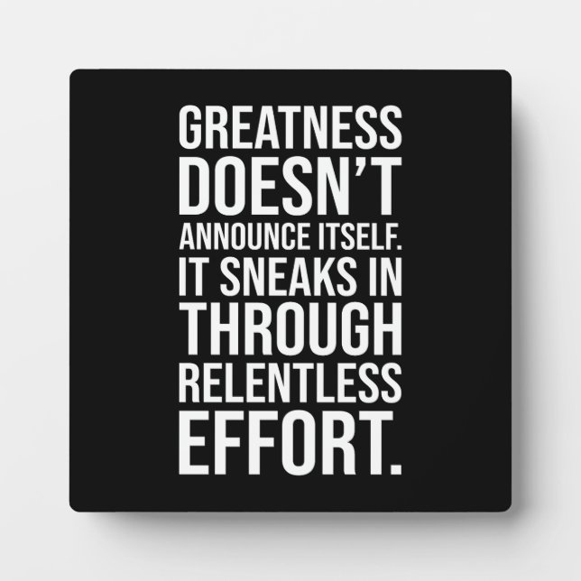 Greatness - Success Hustle Motivational Plaque (Front)