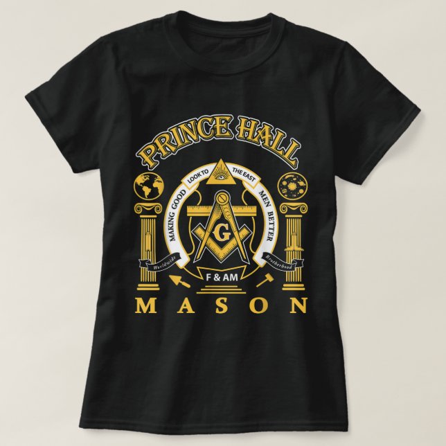 Greats Mason Masonic Prince Hall Masons Presidents T-Shirt (Design Front)