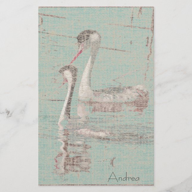 Grebes Linen Stationery (Front)