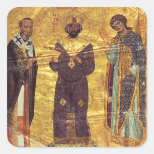 Grec Coisl 79 f.2v Emperor Nicephorus III Botaniat Square Sticker