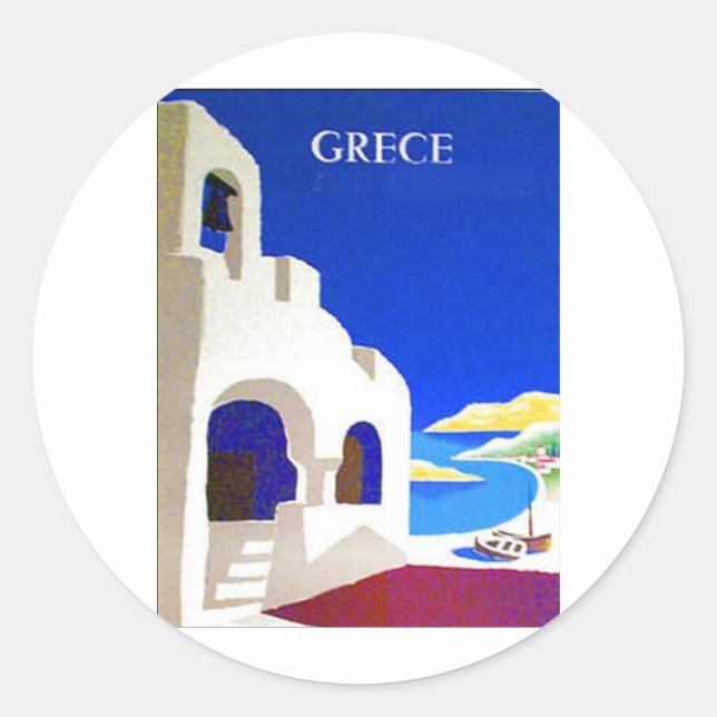 grece vintage classic round sticker (Front)