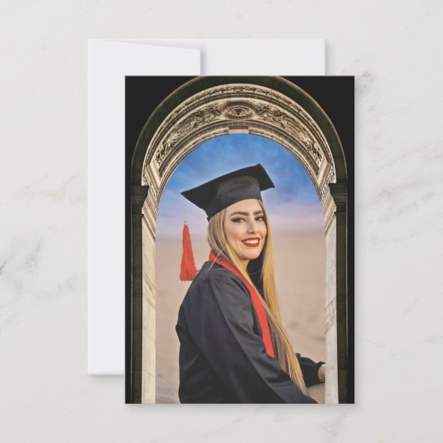 Grecian Arch design Grad Party invite Enclosure (Front)