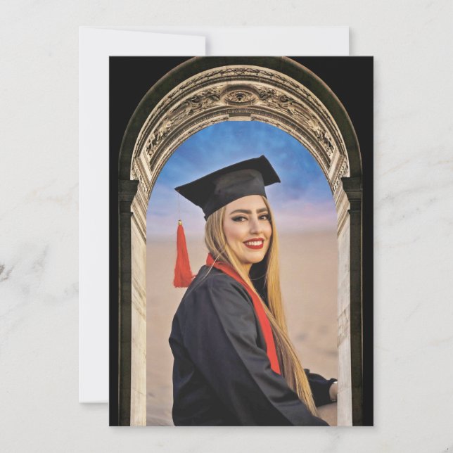 Grecian Arch design with Photo Grad Announcement (Front)