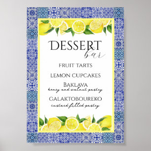 Grecian Blue and Lemon Dessert Bar Poster