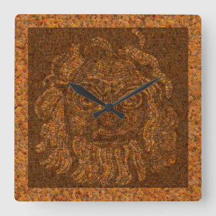 Grecian Mosaic Stone Square Wall Clock
