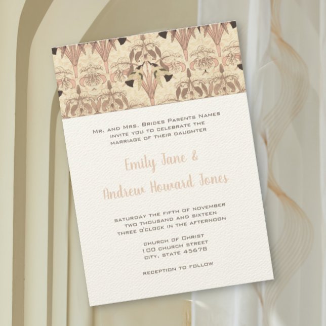Grecian wedding tPink Hummingbird Art Deco Wedding Invitation (Creator Uploaded)