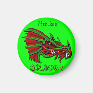 Grecken the Mystical Dragon Fantasy Art Magnet