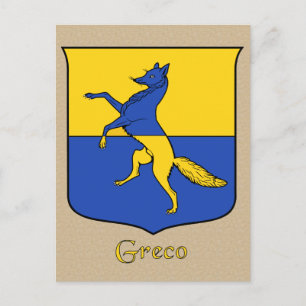 Greco Family Heraldic Shield Postcard