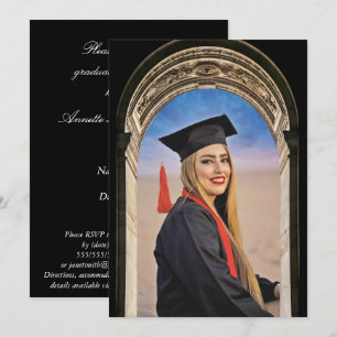 Greco-Roman Arch design Photo Grad Party invite