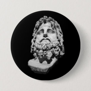 Greco Roman Bust 7.5 Cm Round Badge
