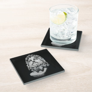 Greco Roman Bust Glass Coaster