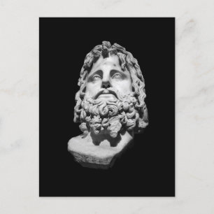 Greco Roman Bust Holiday Postcard