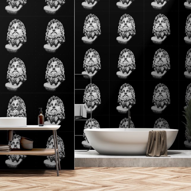 Greco Roman Bust Wallpaper (Bathroom)