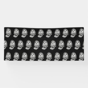 Greco Roman Marble Bust Classical Black and White  Banner