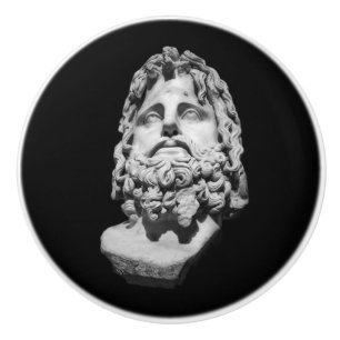 Greco Roman Marble Bust Classical Black and White Ceramic Knob
